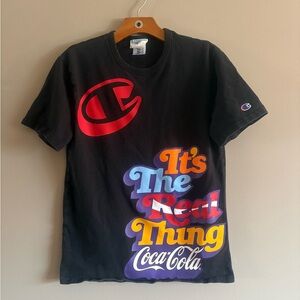 Coca-Cola Black Tee with White Script Tag